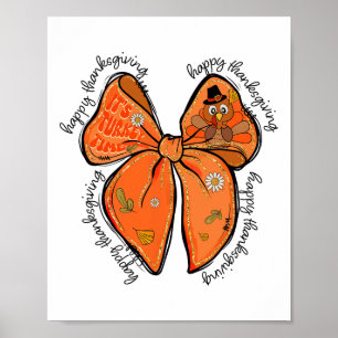 Poster Feliz Dia de Ação de Graças Arco Turquia Pumpkin W