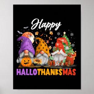 Poster Feliz Dia de Ação de Graças do Gnomo do Hallothank