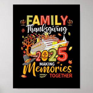 Poster Feliz Dia de Ação de Graças Família Cruzeiro Viage