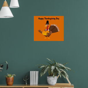 Poster Feliz Dia de Ação de Graças Turquia