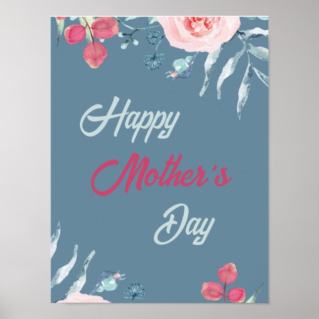 Poster Feliz dia de as mães 2025 Flor (Frente)