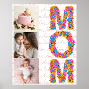 Poster Feliz Dia de as mães 3 Foto Amor personalizado