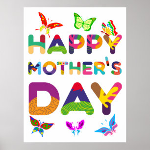 Poster Feliz Dia de as mães Colorido