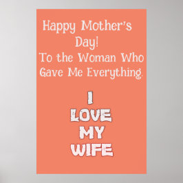 Poster Feliz Dia de as mães Com Amor