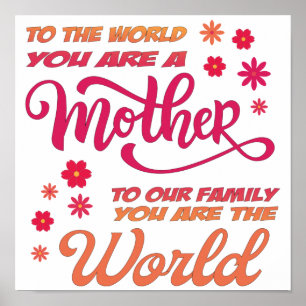 Poster feliz dia de as mães Com Amor E Flores