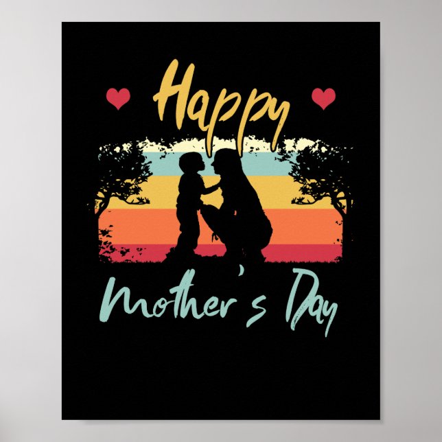 Poster Feliz Dia de as mães Mãe E Filho Pensados (Frente)