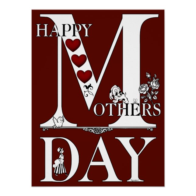 Pôster Feliz dia de as mães perfeito para Poster (Frente)