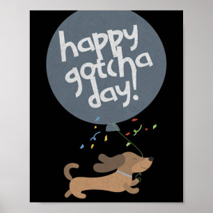 Poster Feliz Dia de Captura Cachorro Novo Filhote Adoção