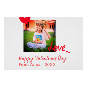 Pôster Feliz dia de os namorados de amor de coração verme