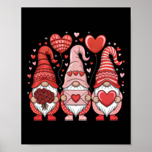 Poster Feliz dia de os namorados Gnomos Coração Bonito Va