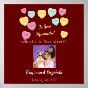Poster Felíz día de San Valentín Red Te Amo Mamacita