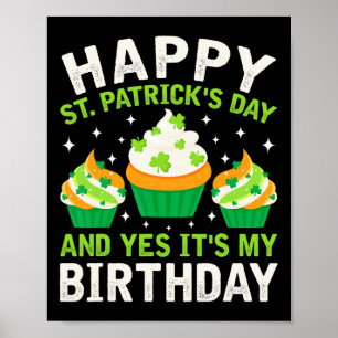 Poster Feliz Dia de São Patrício Aniversário Saint Paddys