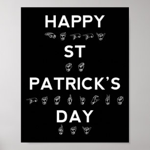 Poster Feliz Dia de São Patrício ASL Sensibilização dos s