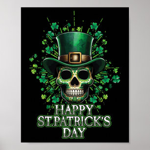 Poster Feliz Dia de São Patrício Paddy Shamrock Trevo Sk