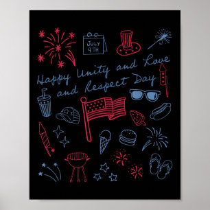 Poster Feliz Dia De Unidade E Amor E Respeito