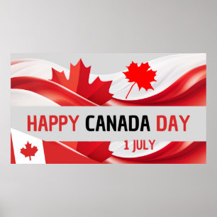 Poster Feliz dia do Canadá, 1rua de julho. bandeira canad