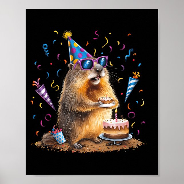 Poster Feliz Dia do Groundhog 12 Fev Ground Hog Com Anive (Frente)