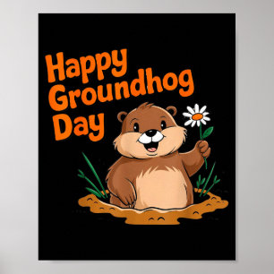 Poster Feliz Dia do Groundhog 2025 Família Combinada Dive