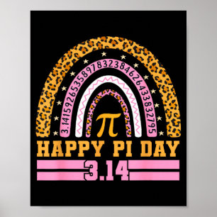 Poster Feliz Dia do Pi Arco-íris 3,14 Número Pi Professor