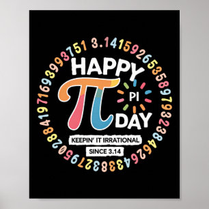 Poster Feliz Dia do Pi Vintage Para Professor de Matemáti