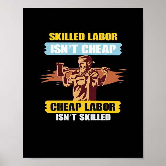 Poster Feliz Dia do Trabalho - O Trabalho Qualificado Não (Frente)