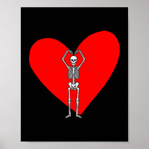 Poster Feliz Dia dos Namorados Esqueleto Vintage Para V F