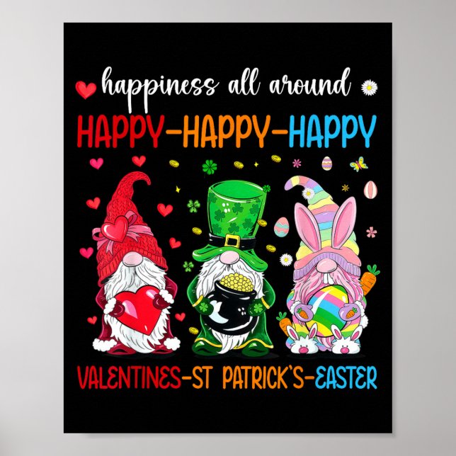 Poster Feliz Dia dos Namorados St Patrick Dia da Páscoa F (Frente)