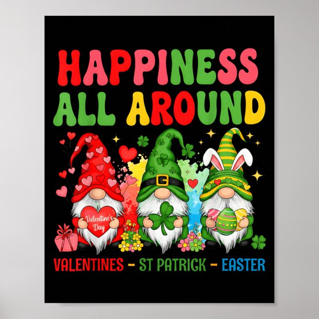 Poster Feliz Dia dos Namorados St Patrick Páscoa Feliz Fe (Frente)