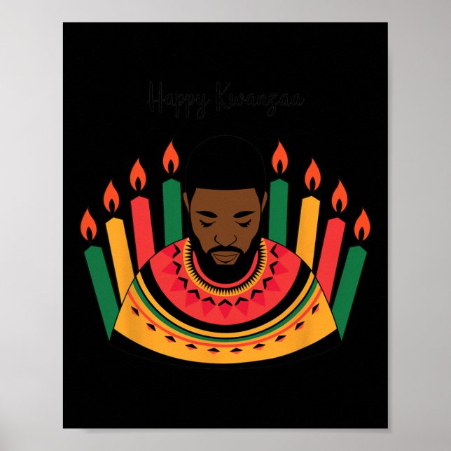 Poster Feliz Dia Kwanzaa Celebração Ideias de Unidade (Frente)