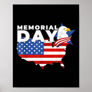 Poster Feliz Dia Memorial Usa Sinalizador Honra 4 De Julh