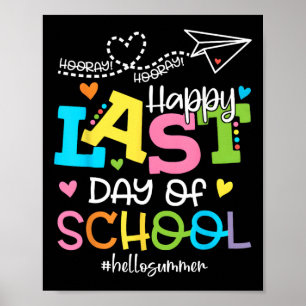 Poster Feliz Dia Passado Da Escola Alô Estudantes De Verã