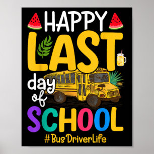 Poster Feliz Dia Passado De Condutor De Ônibus Escolar Ve