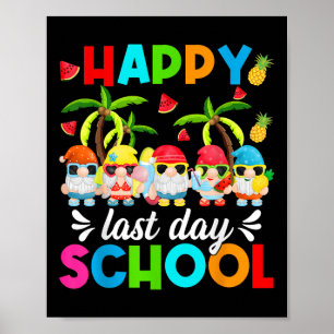 Poster Feliz Dia Passado De Gnomos Escolares Fim Da Escol
