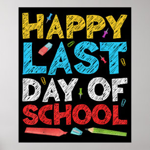 Poster Feliz Dia Passado de Professora de Menina da Escol