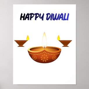 Poster Feliz Diwali Lâmpada de Óleo Tradicional Festival