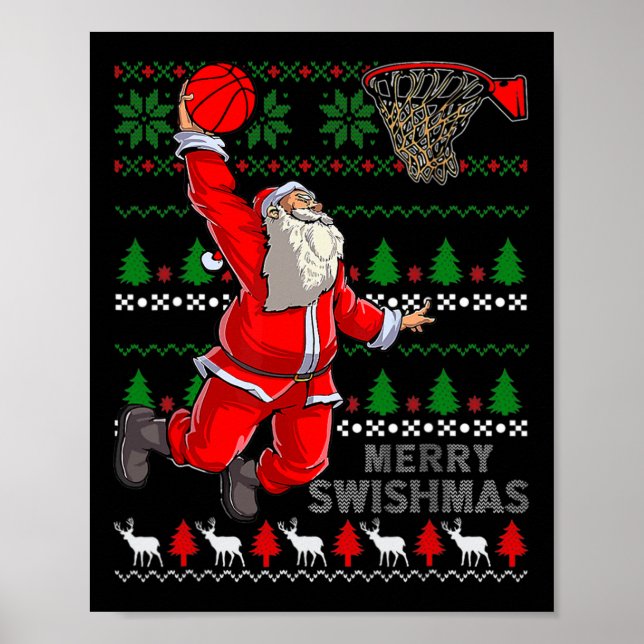 Poster Feliz dos Papais noeis suíços Bysketbyll Byll Ugly (Frente)