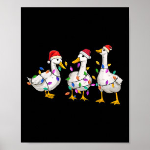 Poster Feliz Duckmas Engraçado Pato de Natal Pato de Nata