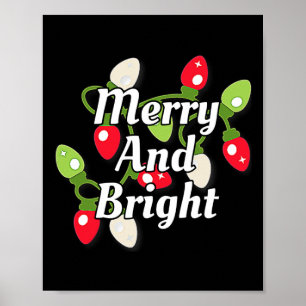 Poster Feliz E Luzes De Natal Brilhantes E Decorações