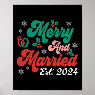 Poster Feliz E Matriz De Casal De Natal Do Xmas Casado