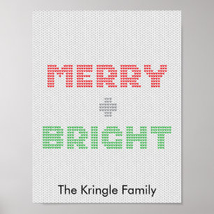 Poster Feliz E Tipografia Brilhante Suor De Natal