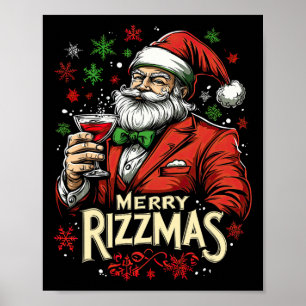 Poster Feliz engraçada Papais noeis de Rizzmas Natal