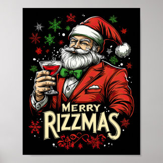Poster Feliz engraçada Papais noeis de Rizzmas Natal
