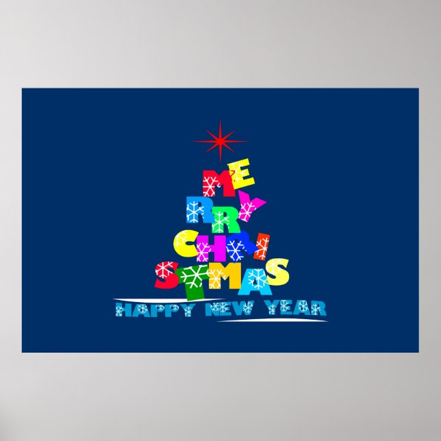 Poster Feliz Feliz ano novo de Natal (Frente)