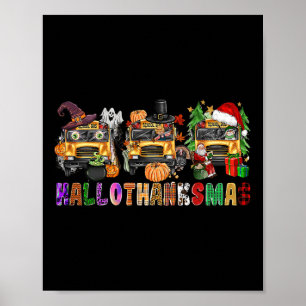Poster Feliz Feliz de Halloween Ch do Ônibus da Escola de