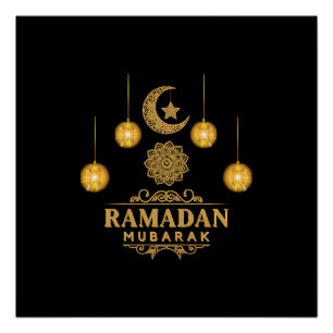 Pôster Feliz Feriado Ramadan Kareem E Eid Mubarak 2024