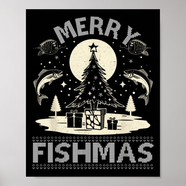 Poster Feliz Fishmas Ugly Xmas Sweater - Feliz Natal (Frente)