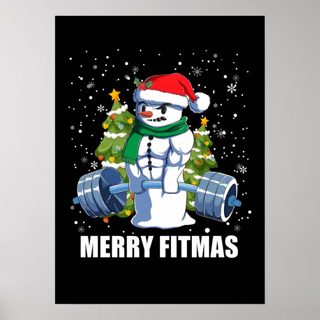 Poster Feliz Fitmas, Feliz Natal, Giro de Neve (Frente)