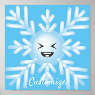 Poster Feliz Floco de Neve Emoticon Thunder_Cove 