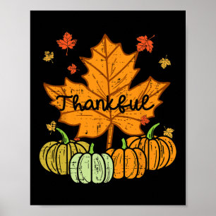 Poster Feliz Folha de Pumpkin Bonito Homens de Queda de A