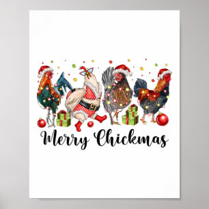 Poster Feliz Frangmas Frangos Natal Divertido Frango Mo